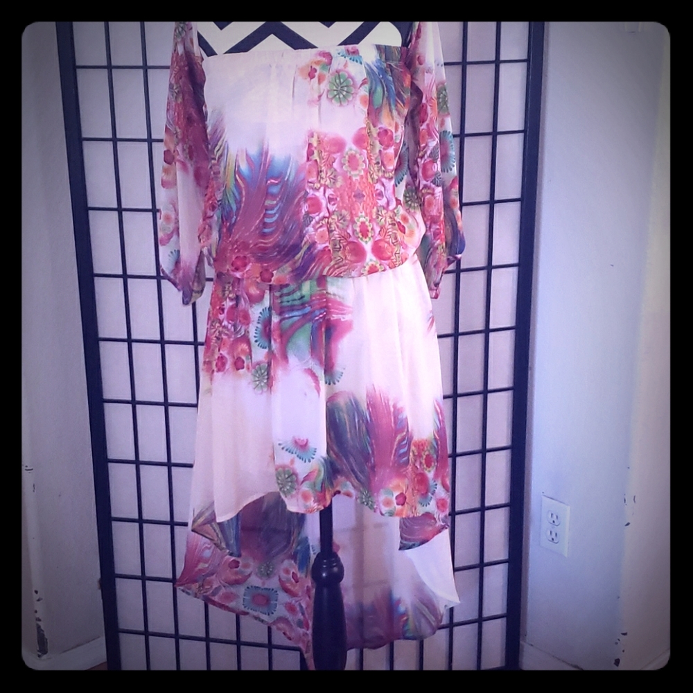 High low chiffon  bright floral dress